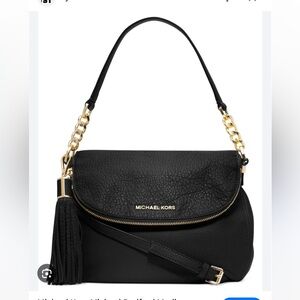Michael Kors Bedford Black Leather Crossbody Satchel